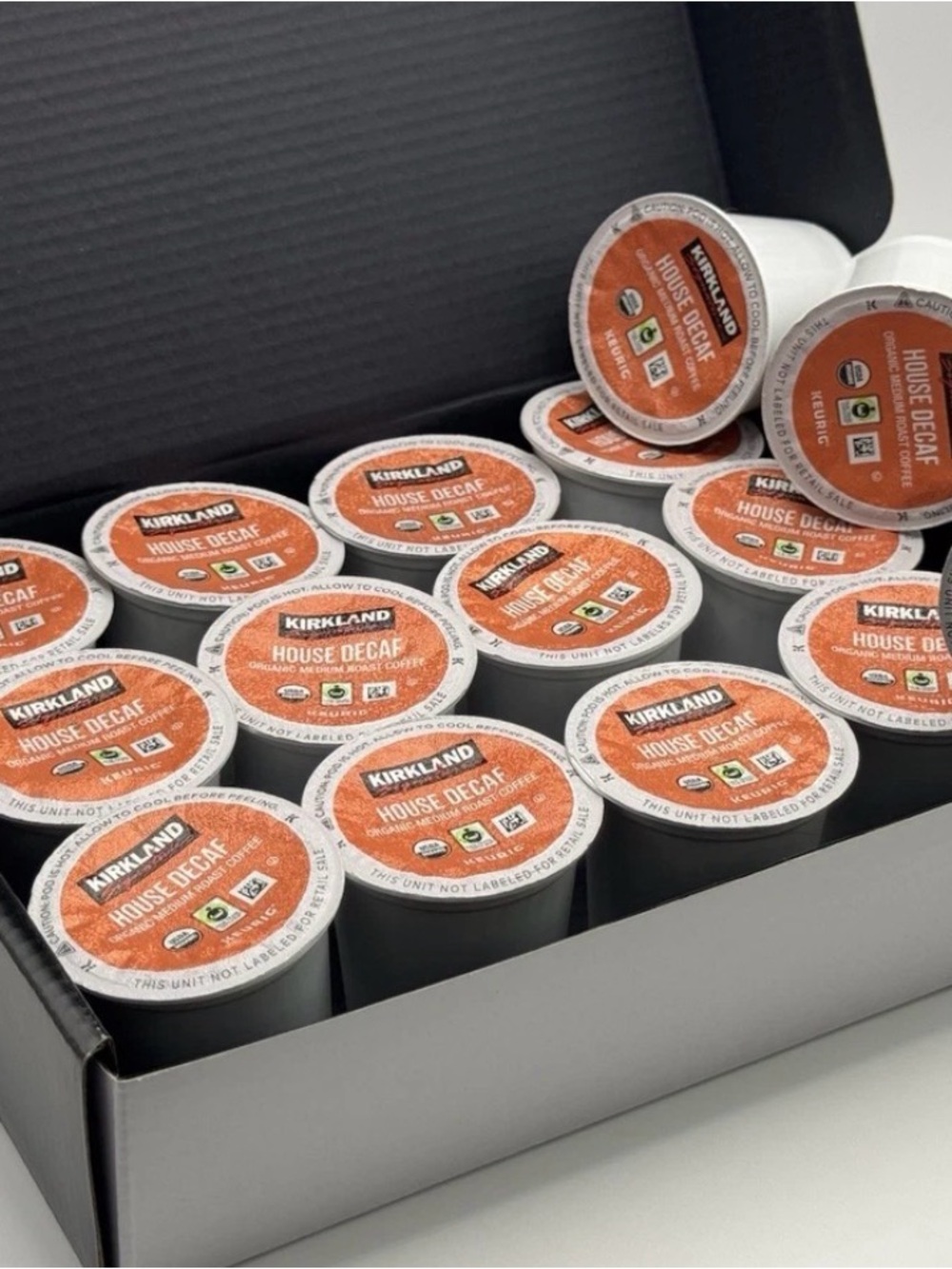 Kirkland Signature House Decaf K-Cup Pods - Orange Labels